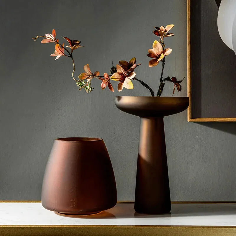 Vase à Fleurs en Verre Dépoli | Scandinave et Minimaliste - Maison Vase