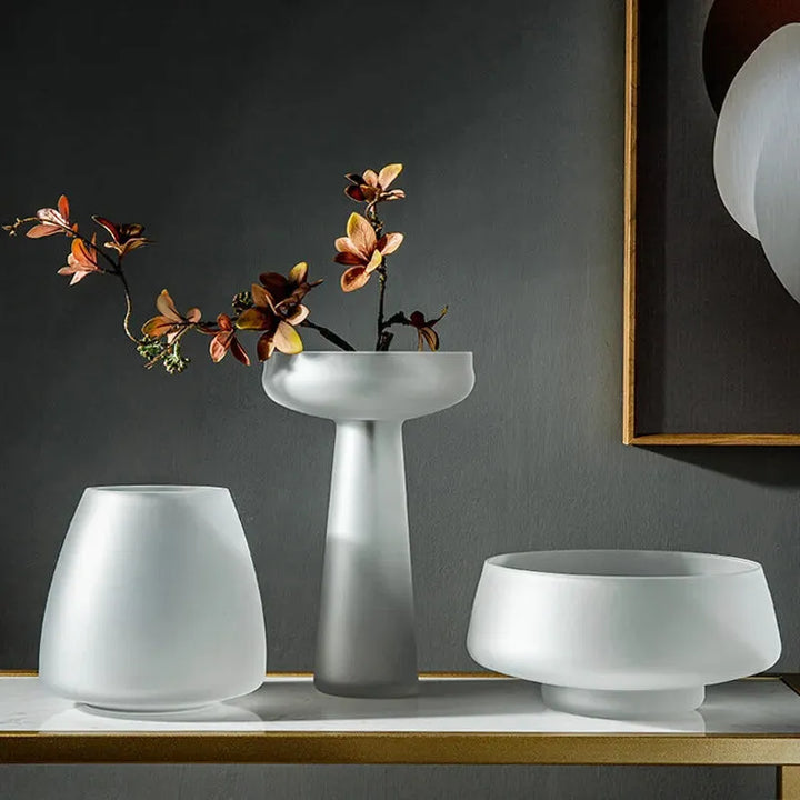 Vase à Fleurs en Verre Dépoli | Scandinave et Minimaliste - Maison Vase