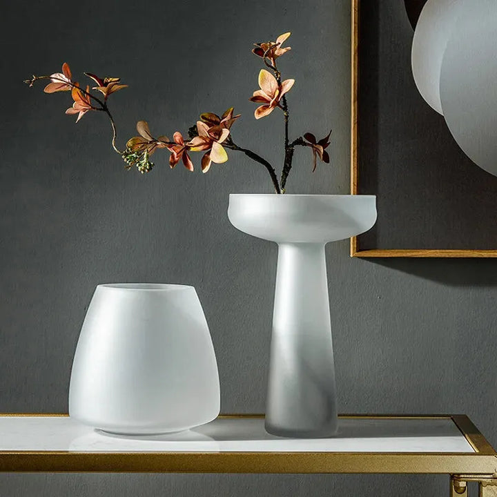Vase à Fleurs en Verre Dépoli | Scandinave et Minimaliste - Maison Vase
