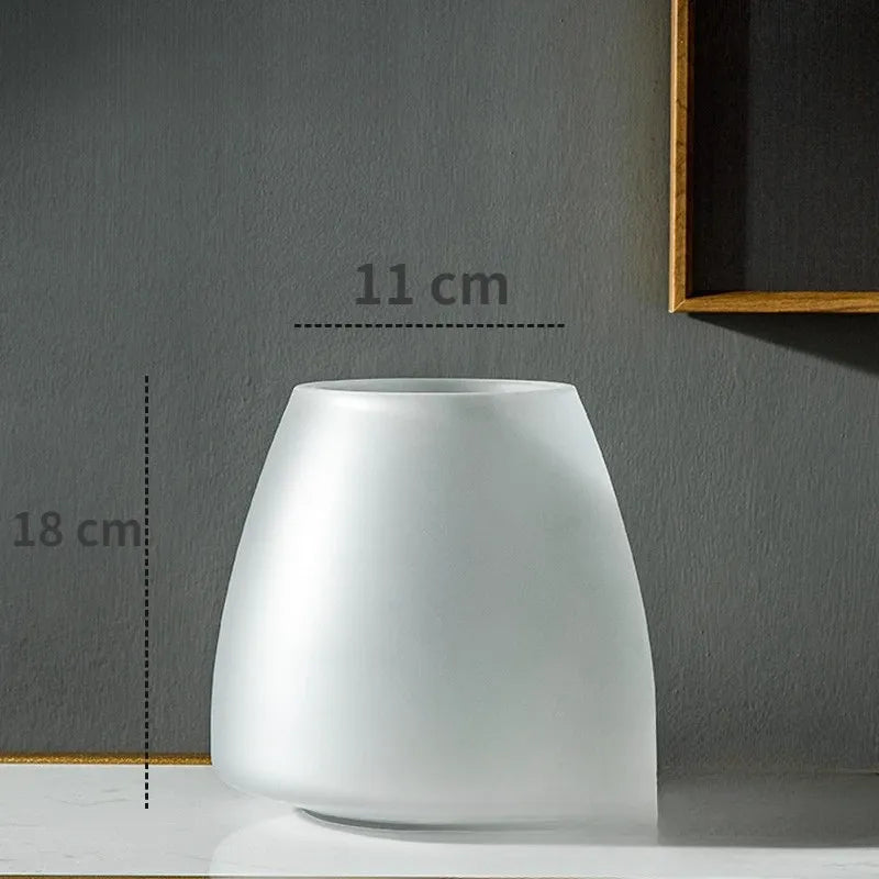 Vase à Fleurs en Verre Dépoli | Scandinave et Minimaliste - Maison Vase