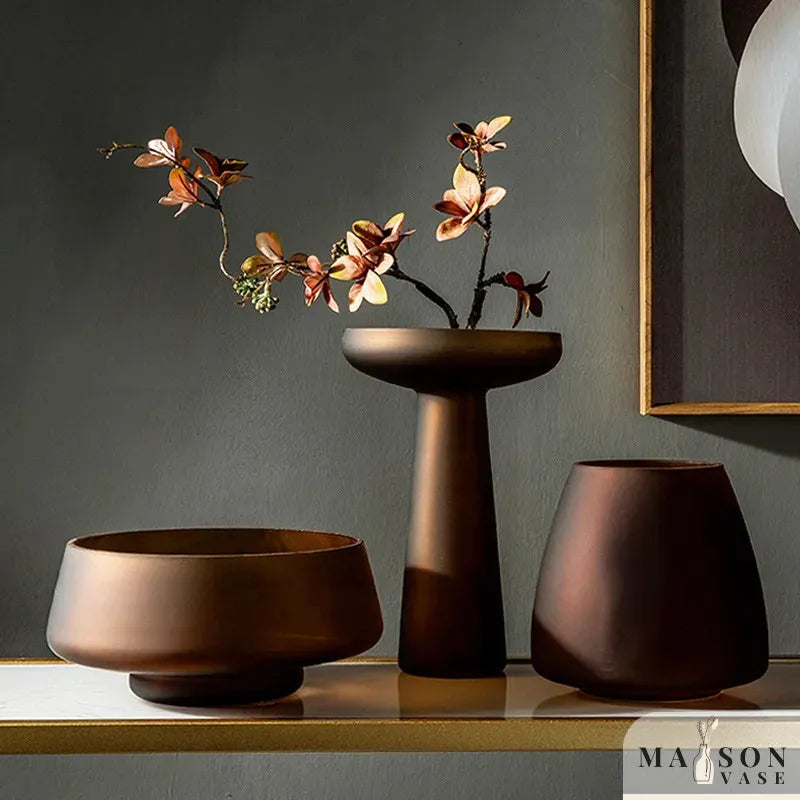 Vase à Fleurs en Verre Dépoli | Scandinave et Minimaliste - Maison Vase