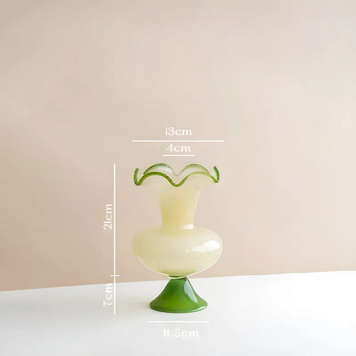 Vase à Fleurs en Verre Rétro Décoratif | Élégance Hôtel Chic | Vert Émeraude - Maison Vase