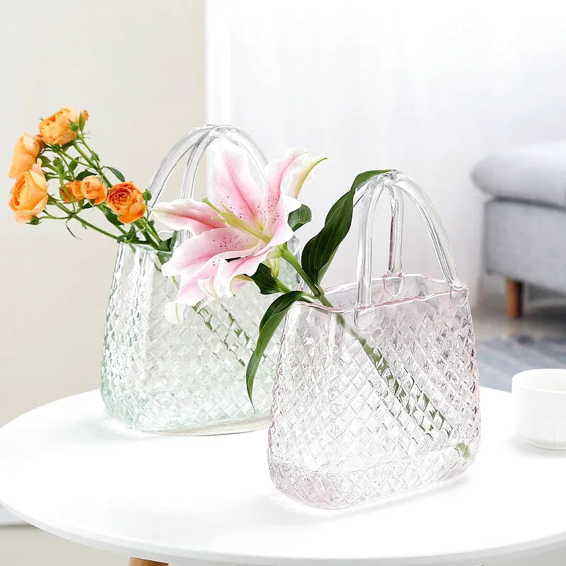 Vase à Fleurs en Verre Scandinave | Design Élégant, Décoratif et Original - Maison Vase