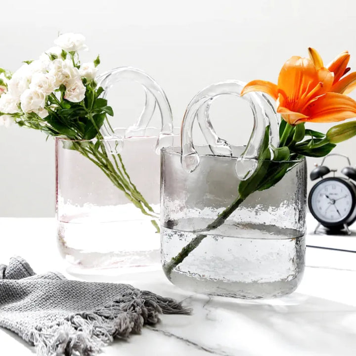 Vase à Fleurs en Verre Scandinave | Design Élégant, Décoratif et Original - Maison Vase