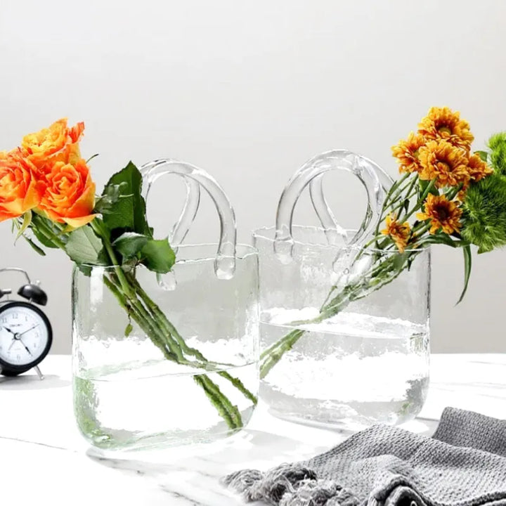 Vase à Fleurs en Verre Scandinave | Design Élégant, Décoratif et Original - Maison Vase