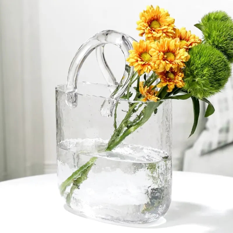 Vase à Fleurs en Verre Scandinave | Design Élégant, Décoratif et Original - Maison Vase