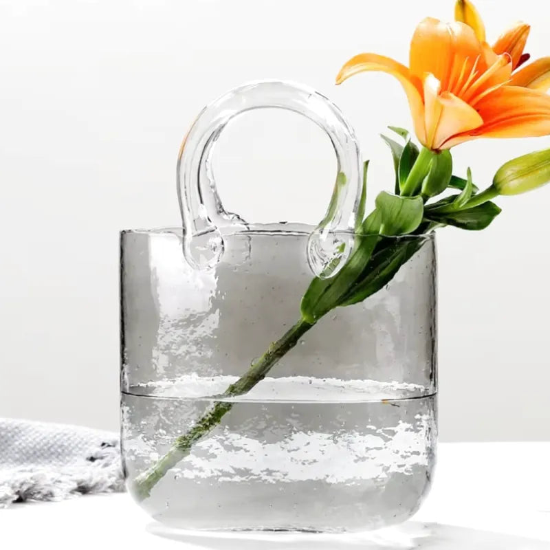 Vase à Fleurs en Verre Scandinave | Design Élégant, Décoratif et Original - Maison Vase