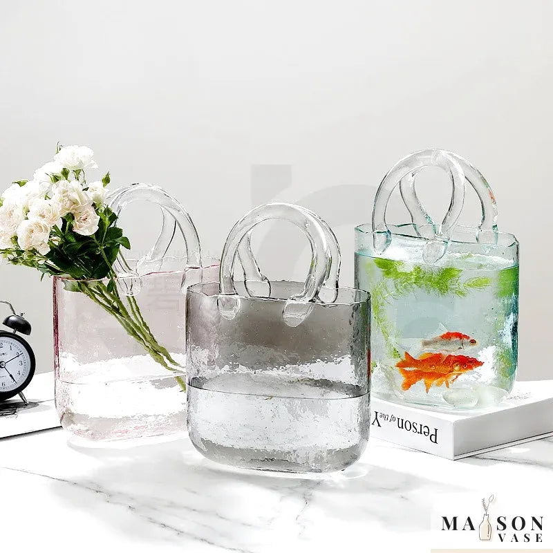 Vase à Fleurs en Verre Scandinave | Design Élégant, Décoratif et Original - Maison Vase