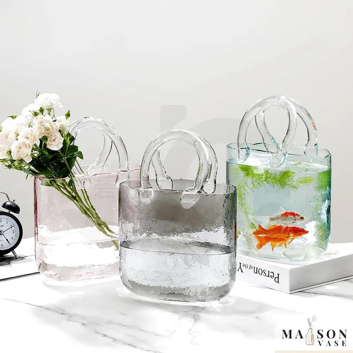Vase à Fleurs en Verre Scandinave | Design Élégant, Décoratif et Original - Maison Vase