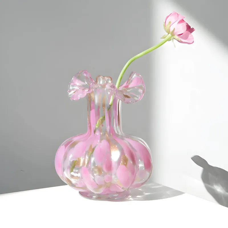 Vase à Fleurs en Verre Soufflé | Élégance Luxueuse & Raffinée - Maison Vase