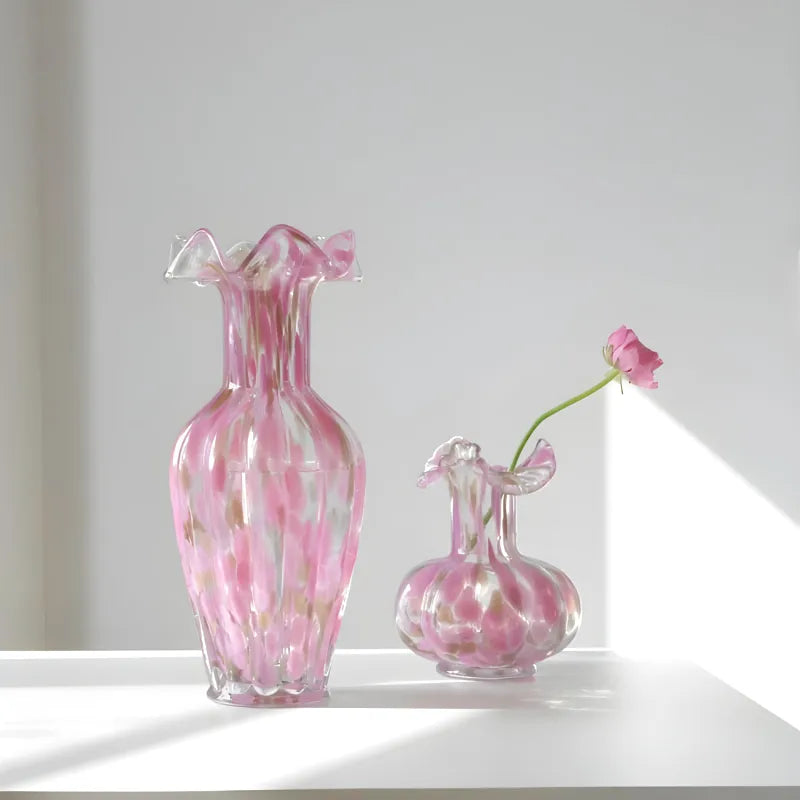 Vase à Fleurs en Verre Soufflé | Élégance Luxueuse & Raffinée - Maison Vase