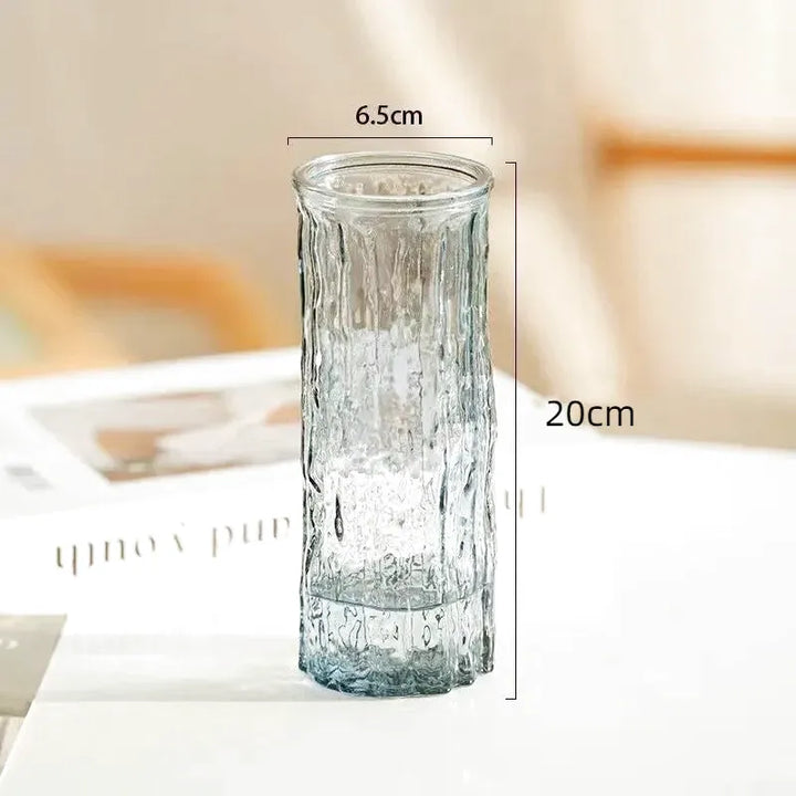 Vase à Fleurs en Verre Transparent | Design Glacier Élégant - Maison Vase