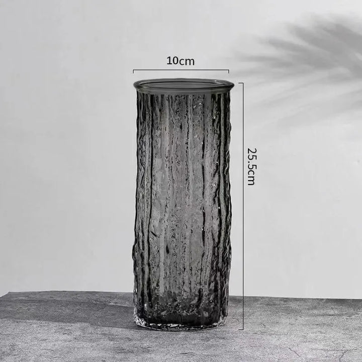 Vase à Fleurs en Verre Transparent | Design Glacier Élégant - Maison Vase