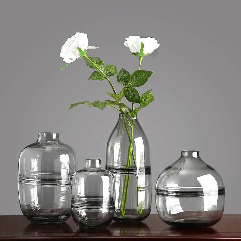 Vase à Fleurs en Verre Transparent | Design Moderne et Élégant - Maison Vase