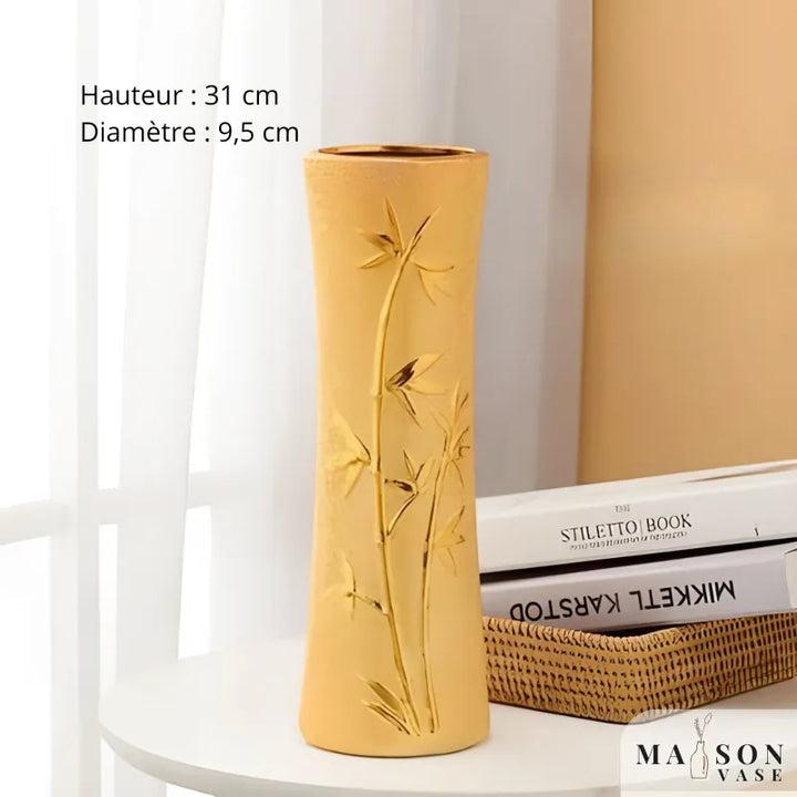 Vase à Fleurs Européen Doré en Céramique | Design Luxe et Décoratif - Maison Vase