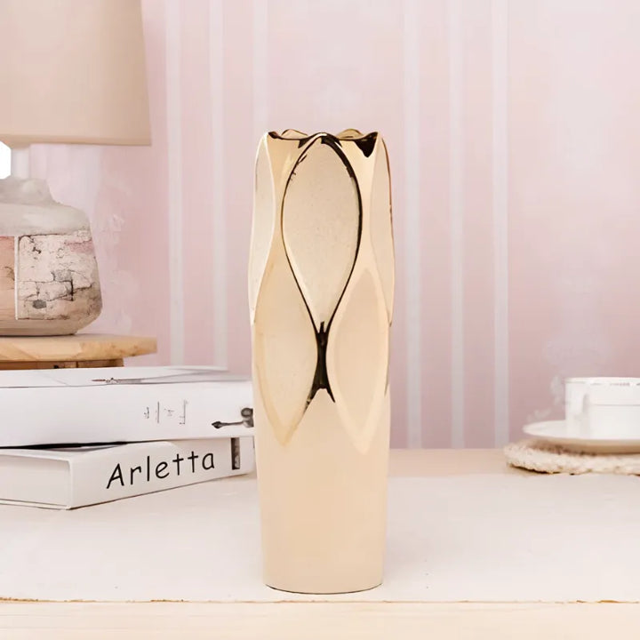 Vase à Fleurs Européen Doré en Céramique | Design Luxe et Décoratif - Maison Vase