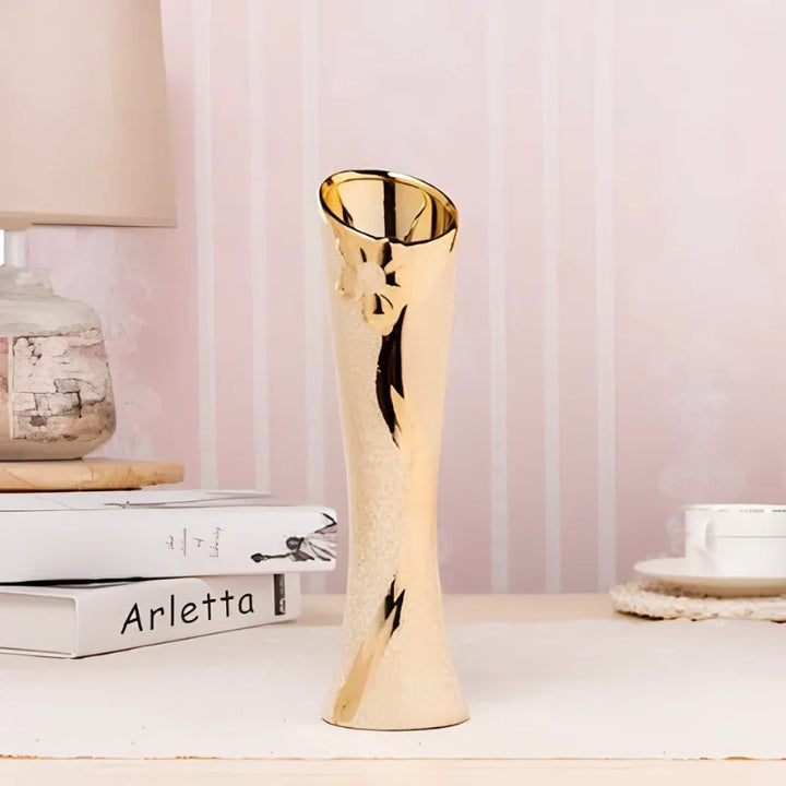 Vase à Fleurs Européen Doré en Céramique | Design Luxe et Décoratif - Maison Vase