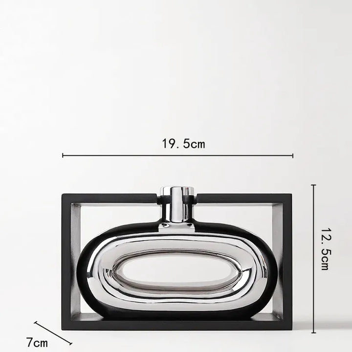 Vase à Fleurs Moderne en Céramique | Design Cadre Argenté Décoratif - Maison Vase