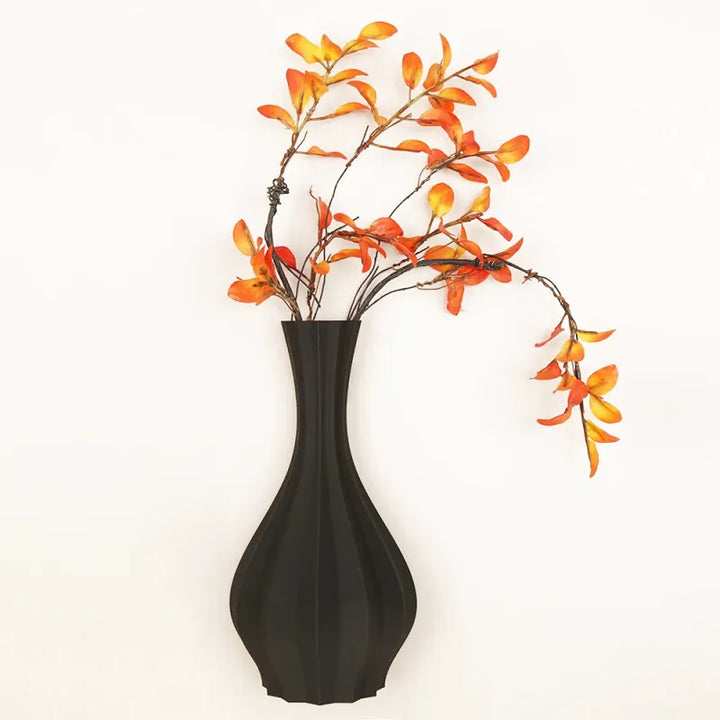Vase à Fleurs Mural Minimaliste | Motif Géométrique Strié - Maison Vase