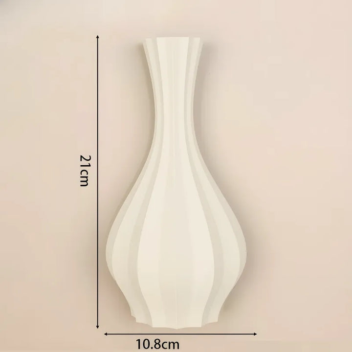 Vase à Fleurs Mural Minimaliste | Motif Géométrique Strié - Maison Vase
