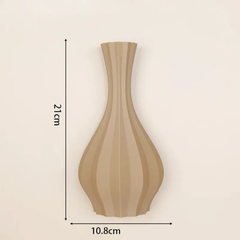Vase à Fleurs Mural Minimaliste | Motif Géométrique Strié - Maison Vase