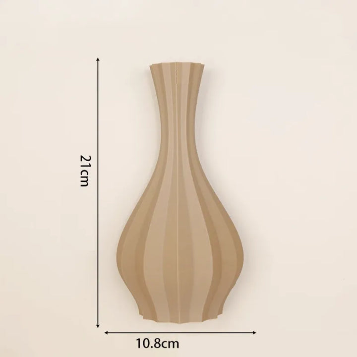Vase à Fleurs Mural Minimaliste | Motif Géométrique Strié - Maison Vase