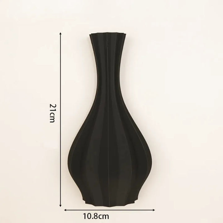 Vase à Fleurs Mural Minimaliste | Motif Géométrique Strié - Maison Vase