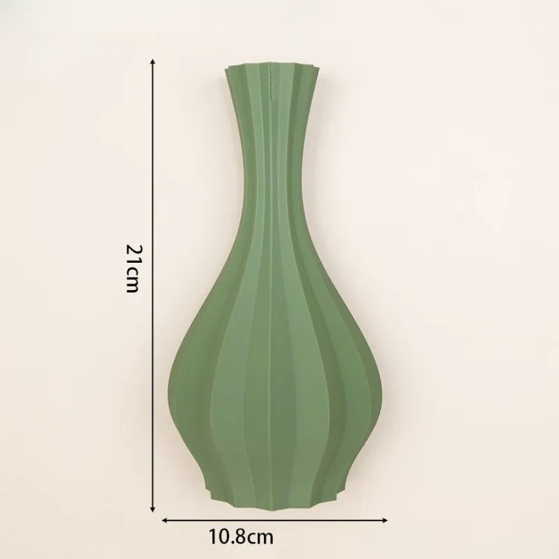 Vase à Fleurs Mural Minimaliste | Motif Géométrique Strié - Maison Vase