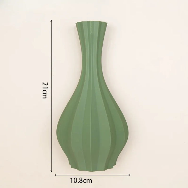 Vase à Fleurs Mural Minimaliste | Motif Géométrique Strié - Maison Vase