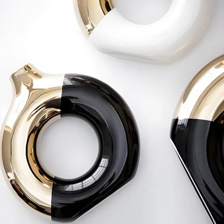 Vase à Fleurs Pampa Doré de Luxe en Céramique | Design Moderne Chic et Minimaliste - Maison Vase