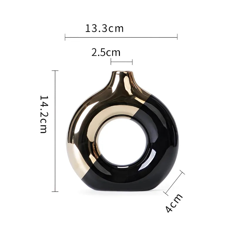 Vase à Fleurs Pampa Doré de Luxe en Céramique | Design Moderne Chic et Minimaliste - Maison Vase