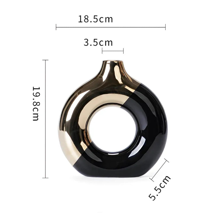 Vase à Fleurs Pampa Doré de Luxe en Céramique | Design Moderne Chic et Minimaliste - Maison Vase