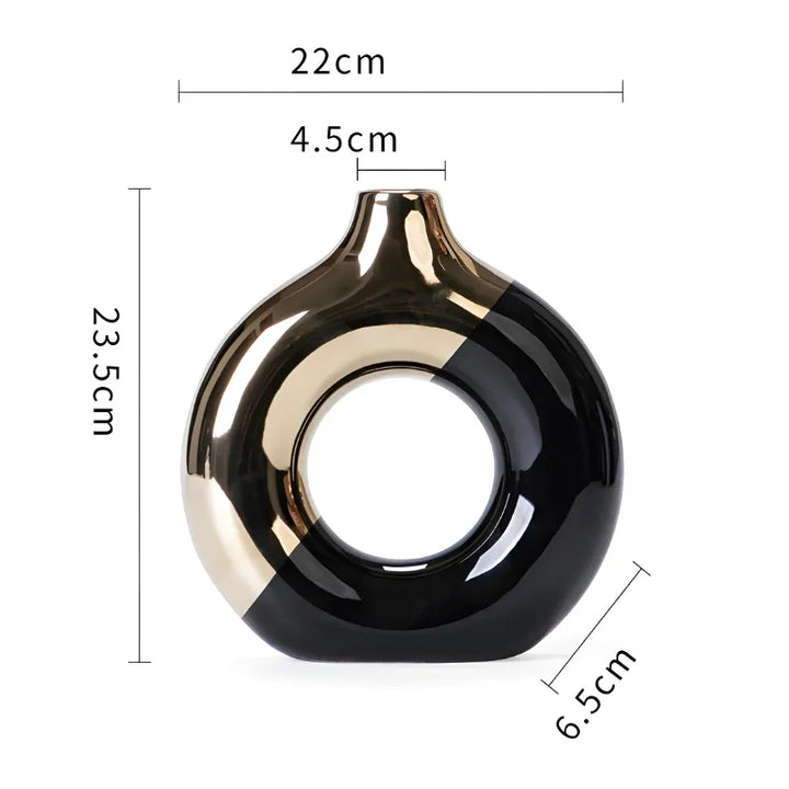 Vase à Fleurs Pampa Doré de Luxe en Céramique | Design Moderne Chic et Minimaliste - Maison Vase