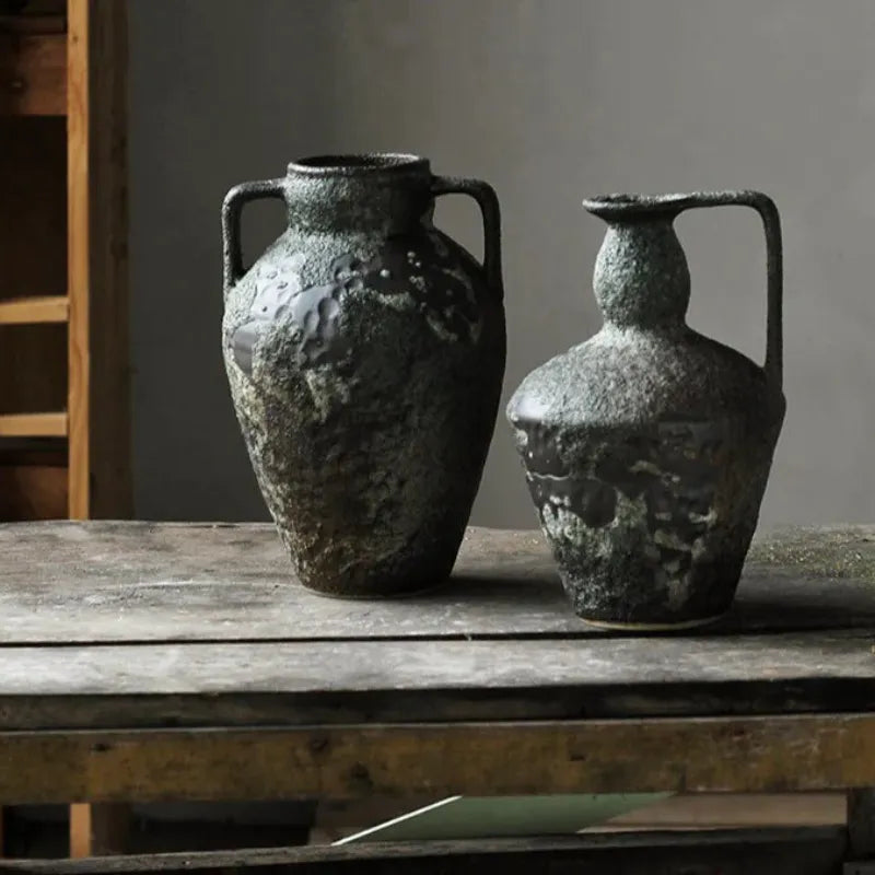 Vase à Fleurs Rustique en Céramique | Vintage et Décoratif - Maison Vase