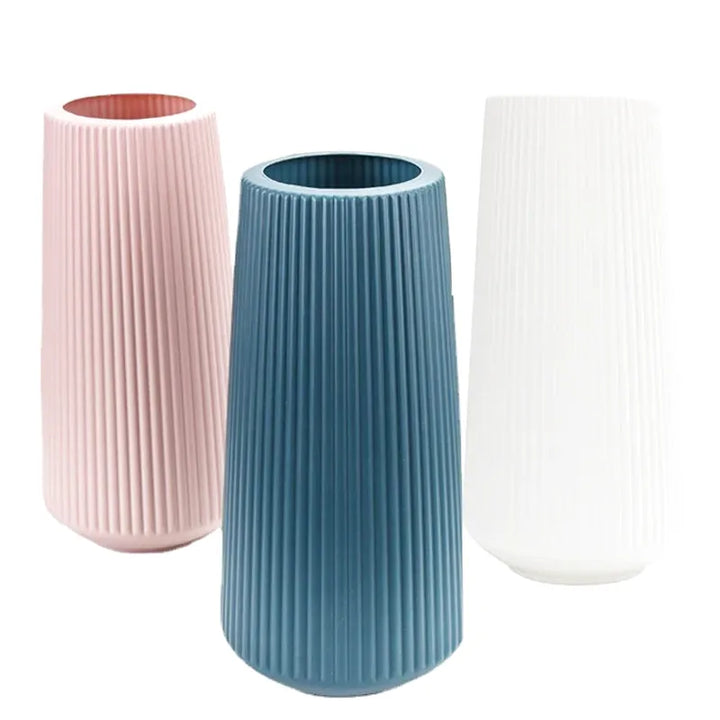 Vase à Fleurs Scandinave | Design Strié Minimaliste - Maison Vase