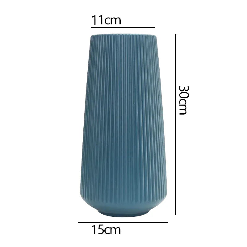 Vase à Fleurs Scandinave | Design Strié Minimaliste - Maison Vase