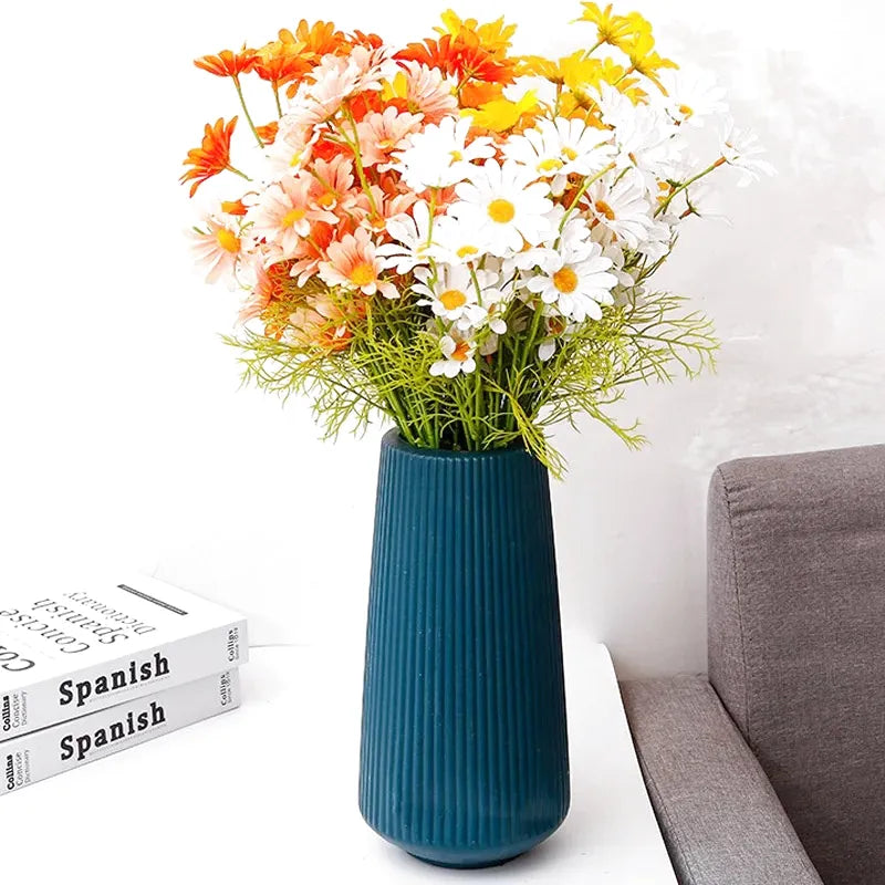 Vase à Fleurs Scandinave | Design Strié Minimaliste - Maison Vase