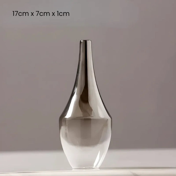 Vase à Fleurs Scandinave en Verre | Dégradé Argenté et Élégant - Maison Vase