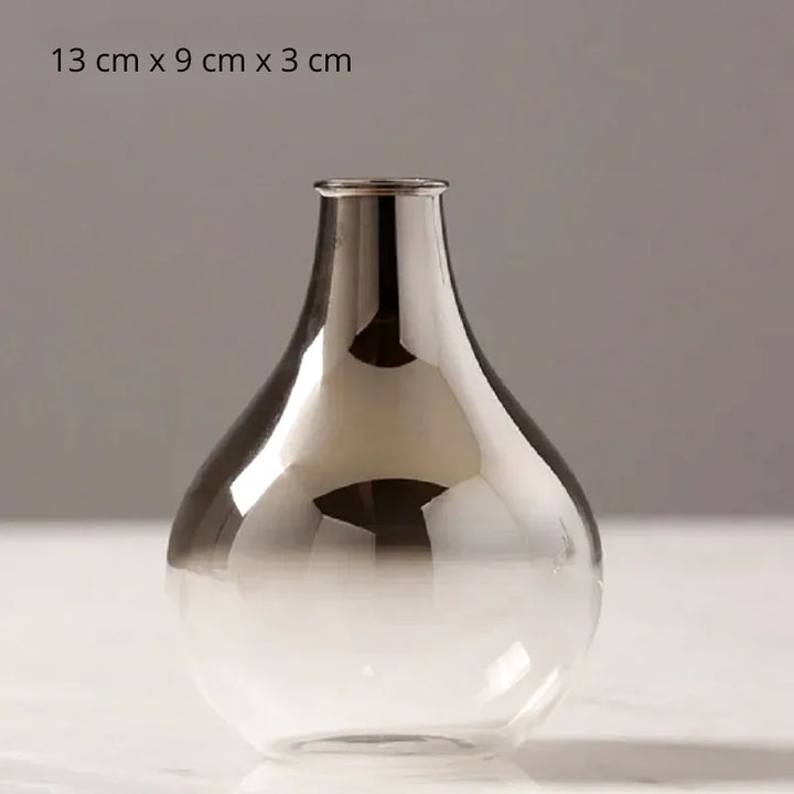 Vase à Fleurs Scandinave en Verre | Dégradé Argenté et Élégant - Maison Vase