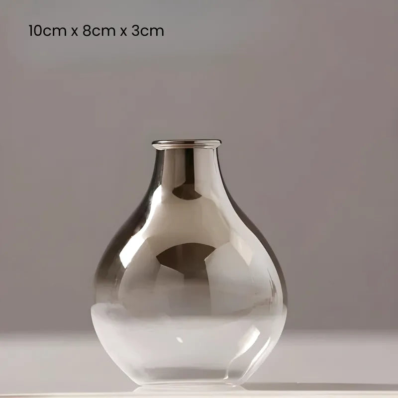 Vase à Fleurs Scandinave en Verre | Dégradé Argenté et Élégant - Maison Vase