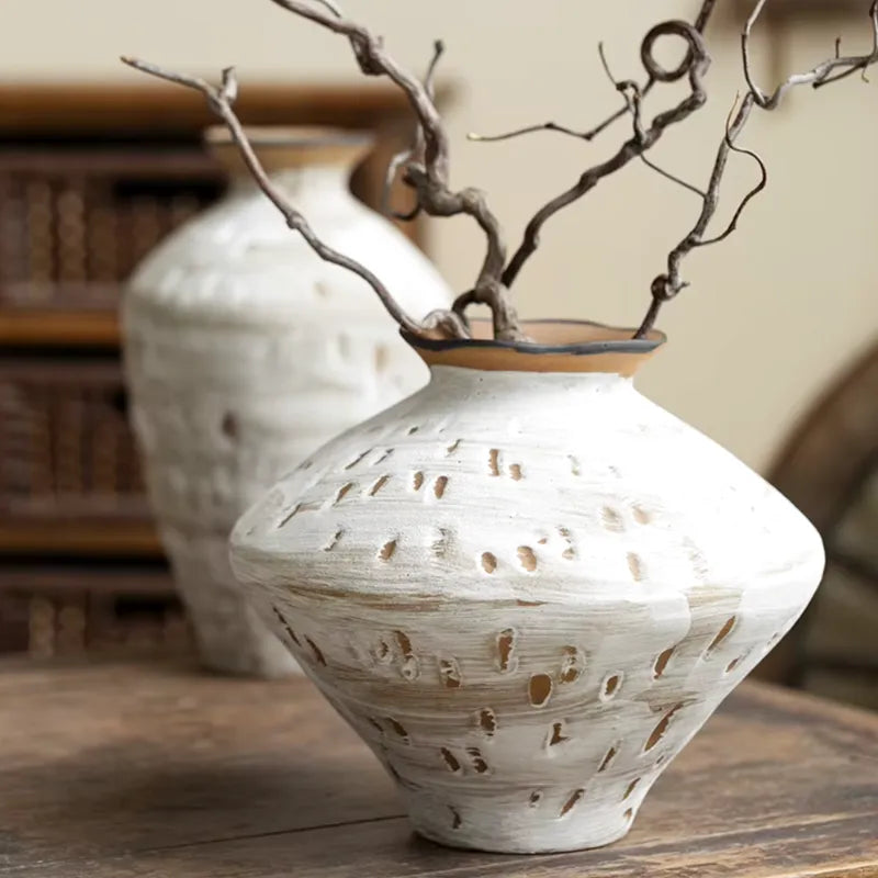 Vase Artistique en Céramique Décoratif Minimaliste Wabi-Sabi | Style Japonais - Maison Vase