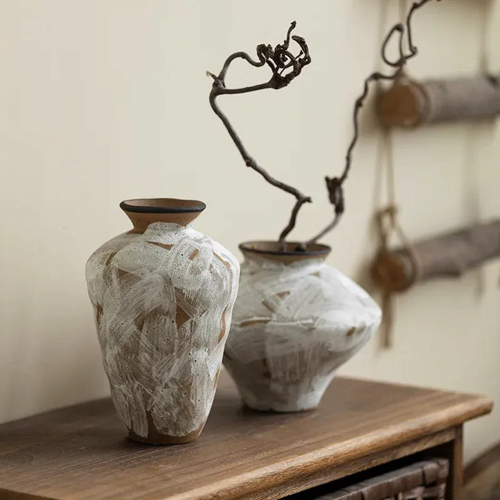 Vase Artistique en Céramique Décoratif Minimaliste Wabi-Sabi | Style Japonais - Maison Vase