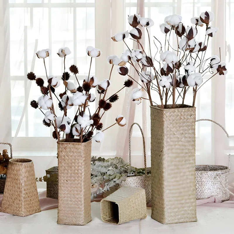 Vase Bambou Tressé à la Main | Style Naturel et Moderne - Maison Vase