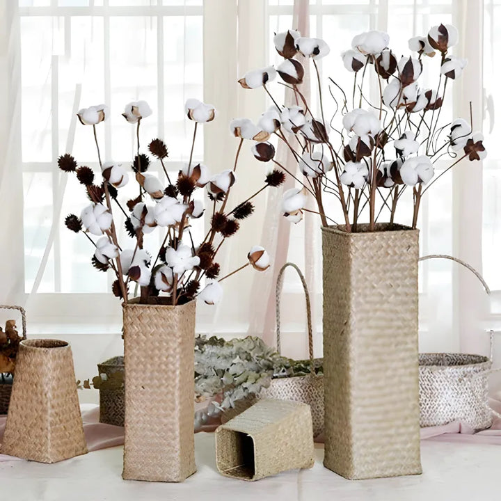 Vase Bambou Tressé à la Main | Style Naturel et Moderne - Maison Vase