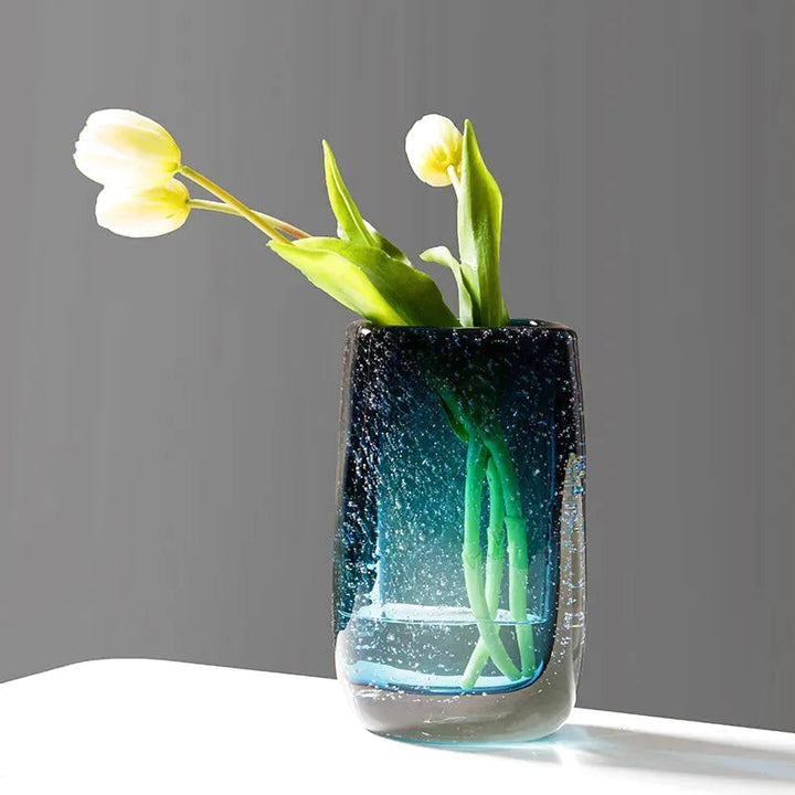 Vase Bellavetro Bleu | Élégance Géométrique en Verre - Maison Vase