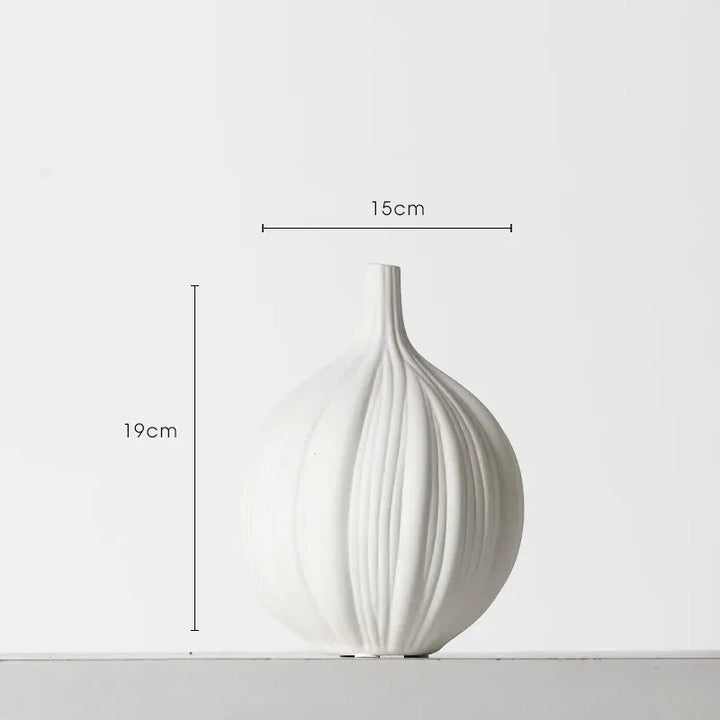 Vase Blanc Design et Décoratif en Céramique | Style Scandinave - Maison Vase