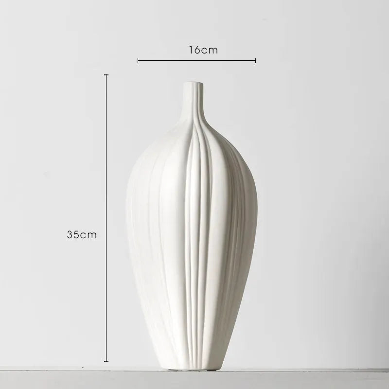Vase Blanc Design et Décoratif en Céramique | Style Scandinave - Maison Vase