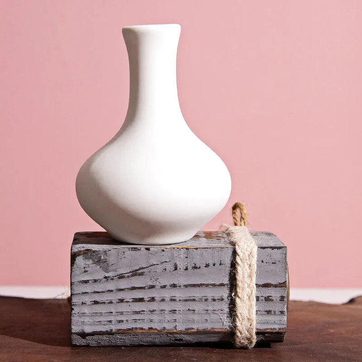 Vase Blanc Moderne | Design Épuré en Céramique - Maison Vase