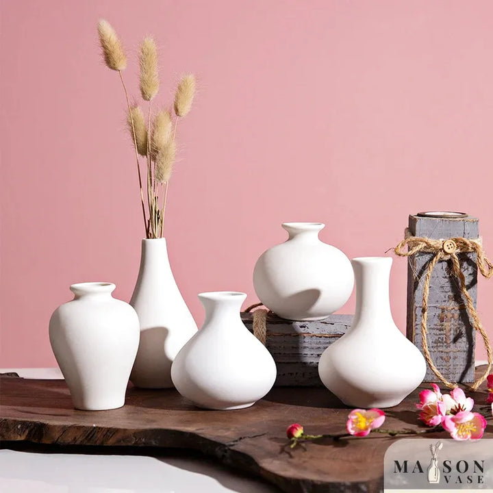 Vase Blanc Moderne | Design Épuré en Céramique - Maison Vase