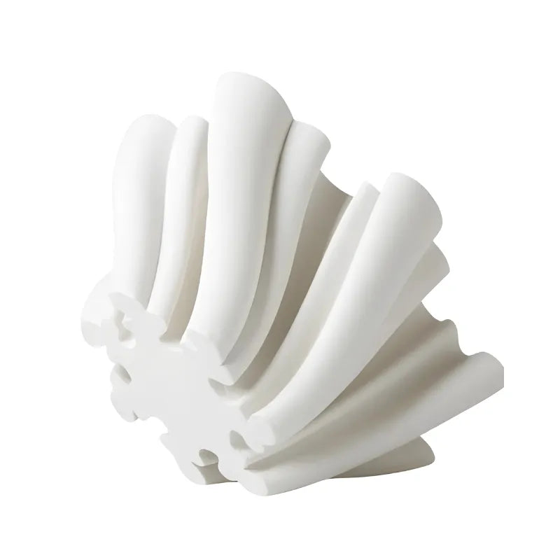 Vase Céramique Décoratif Sculpté à la Main | Design Tourbillon Blanc - Maison Vase